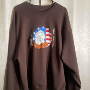 Vtg In God We Trust Embroidered Eagle Sweatshirt